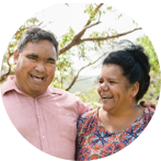 Man and women smiling