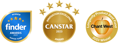 Finder Customer Satisfaction award 2023; Canstar Innovation Excellence award 2023; Chantwest Longevity award 2023