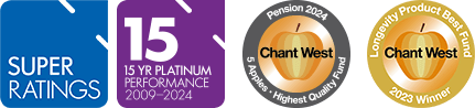 SuperRatings Platinum Pension 2009-2024; Chant West 5 Apples Pension 2024; Chant West Longevity Product 2023