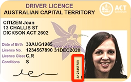 ACT Drivers Licence