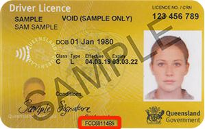 Queensland Front Drivers Licence