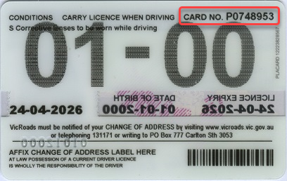 Victoria Drivers Licence 2