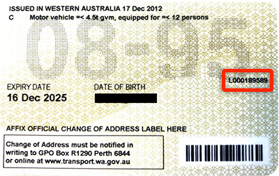 Western Australia Drivers Licence