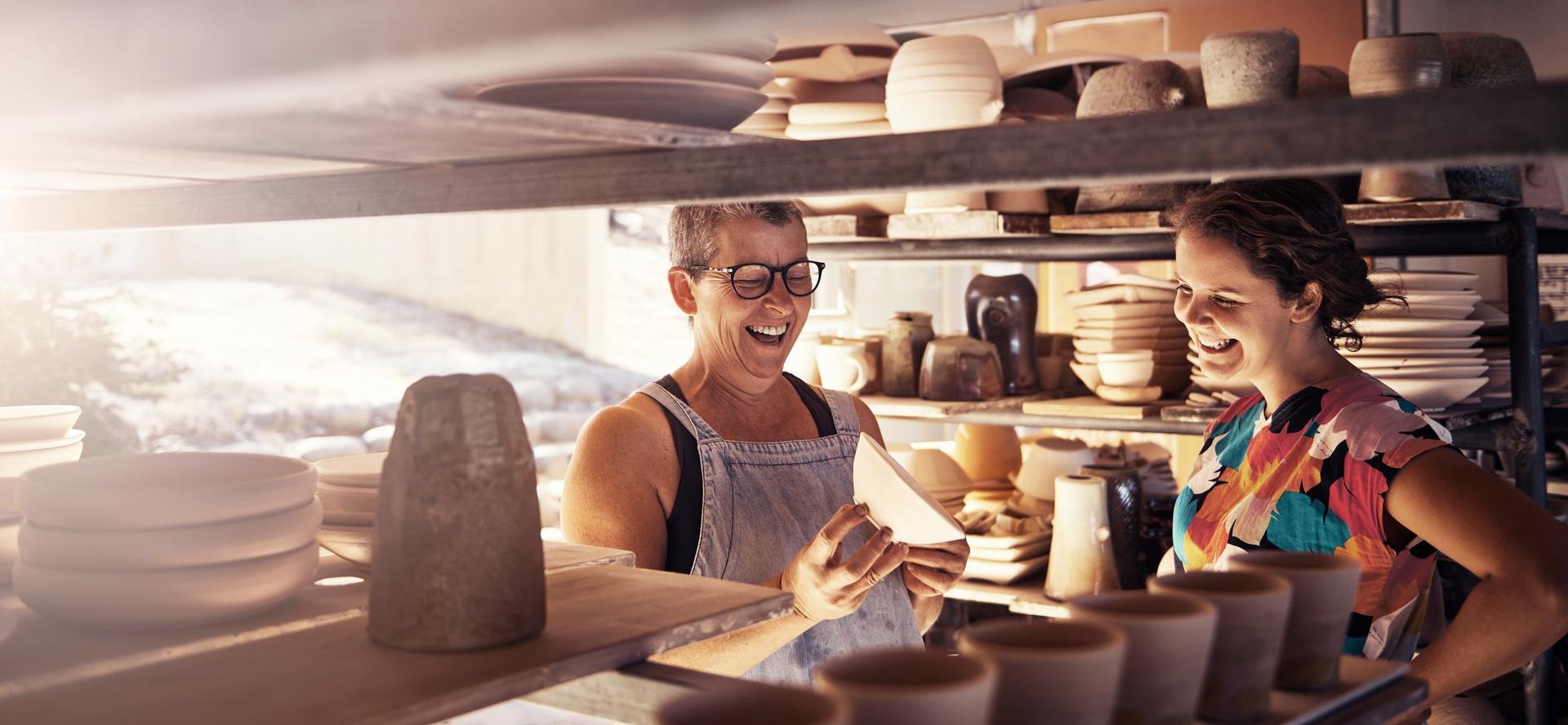 Mature female potter