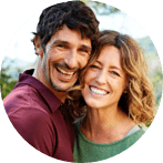 Man and women smiling