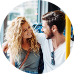 Young couple looking at each other