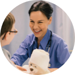 female doctor comforting patient