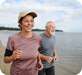 Mature couple jogging