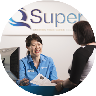 QSuper staff helping member